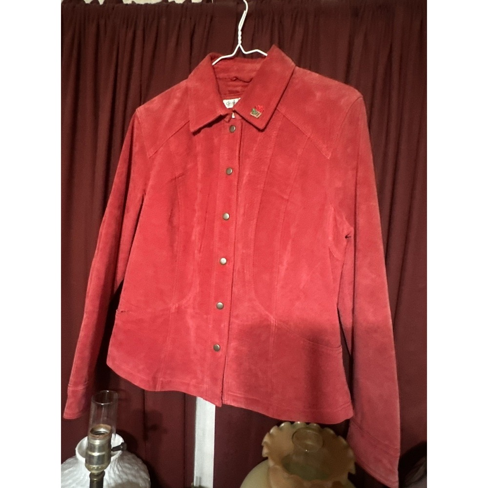 Coldwater Creek Women's Snap Up Suede Shirt Collared Medium